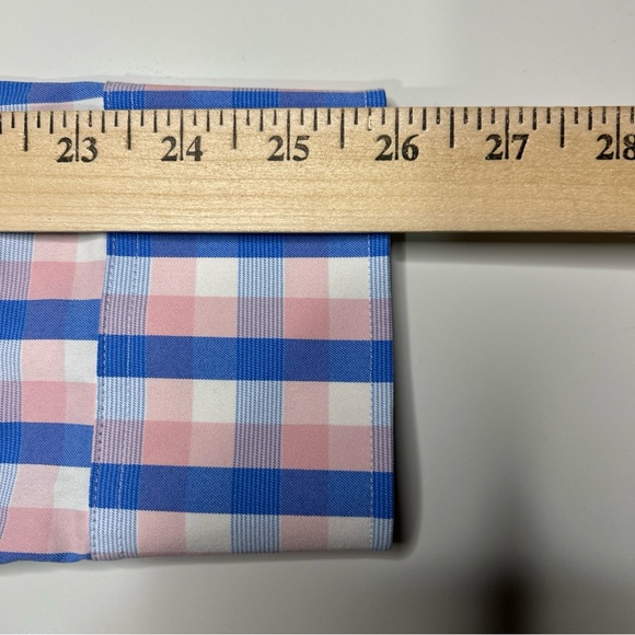 Bonobos Shirt Men’s XL Blue Pink White Plaid Long Sleeves Nylon Spandex Slim Fit - Picture 6 of 8